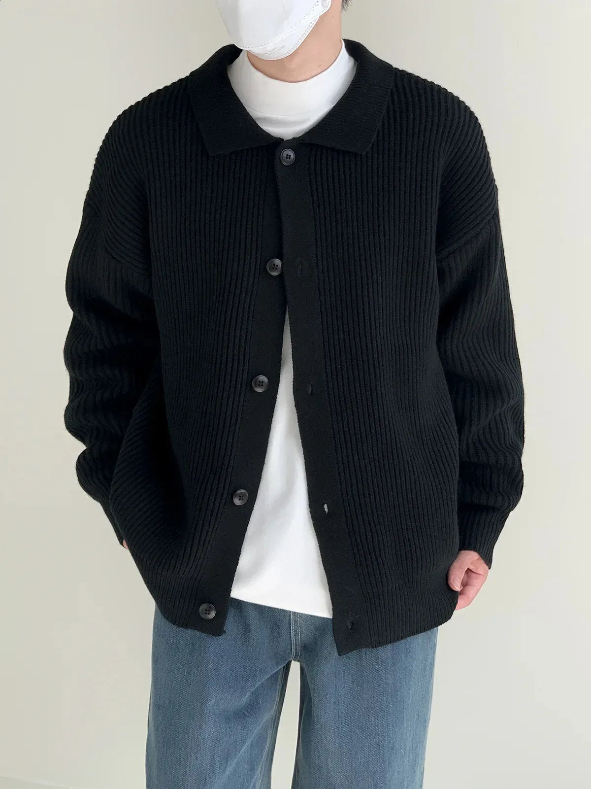 De Seveso Gebreide Kraag-Cardigan
