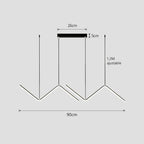 Suspension en aluminium noir ou or au design minimaliste et moderne, à LED