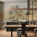 Suspension LED style bois de noyer ou de sapin | Design rectiligne & minimaliste