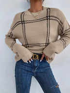 Adriana – Plaid Knitted Sweater
