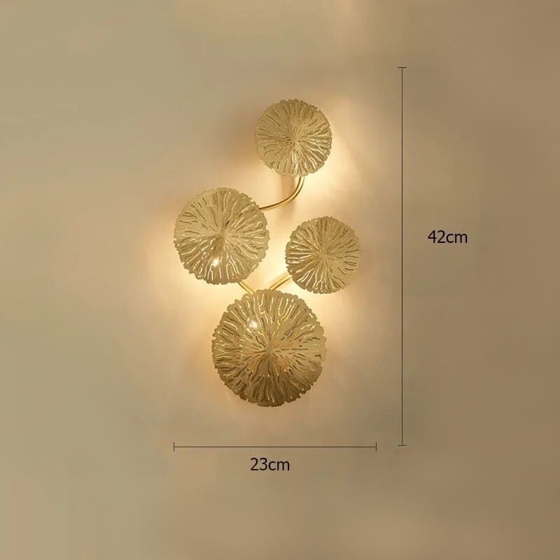 Applique murale cuivre doré - Fleur de lotus