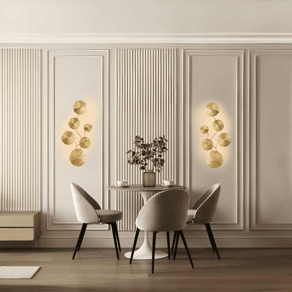 Applique murale cuivre doré - Fleur de lotus