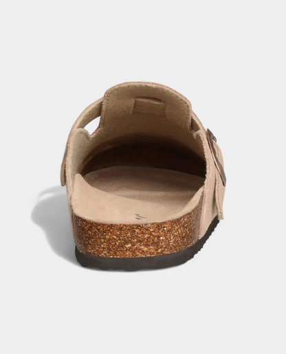 Suede Clogs with Strap