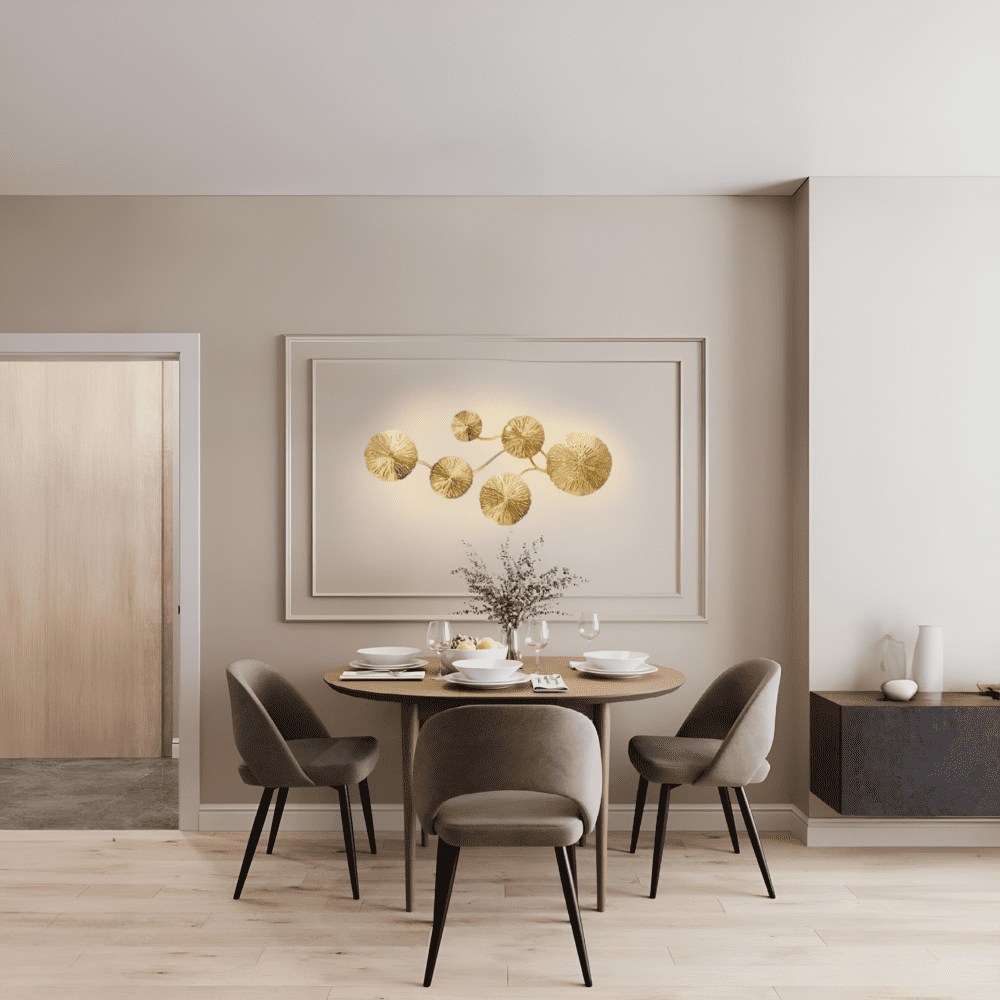 Applique murale cuivre doré - Fleur de lotus