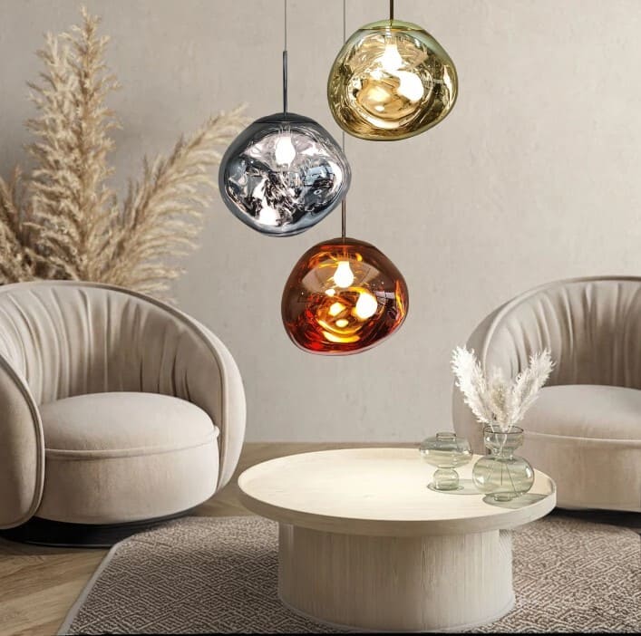 Suspension style verre soufflé | Boule de lave