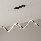 Suspension en aluminium noir ou or au design minimaliste et moderne, à LED