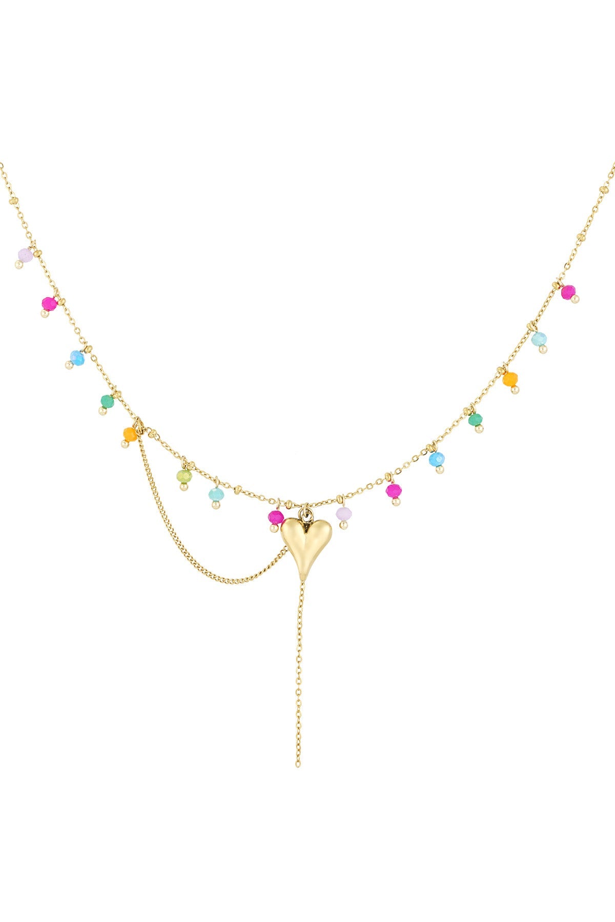 Lieke – Zomerse ketting met hartjesbedel