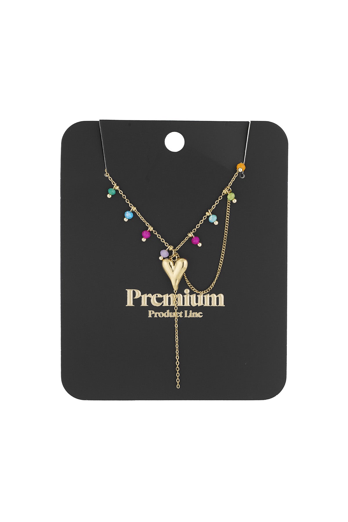 Lieke – Zomerse ketting met hartjesbedel