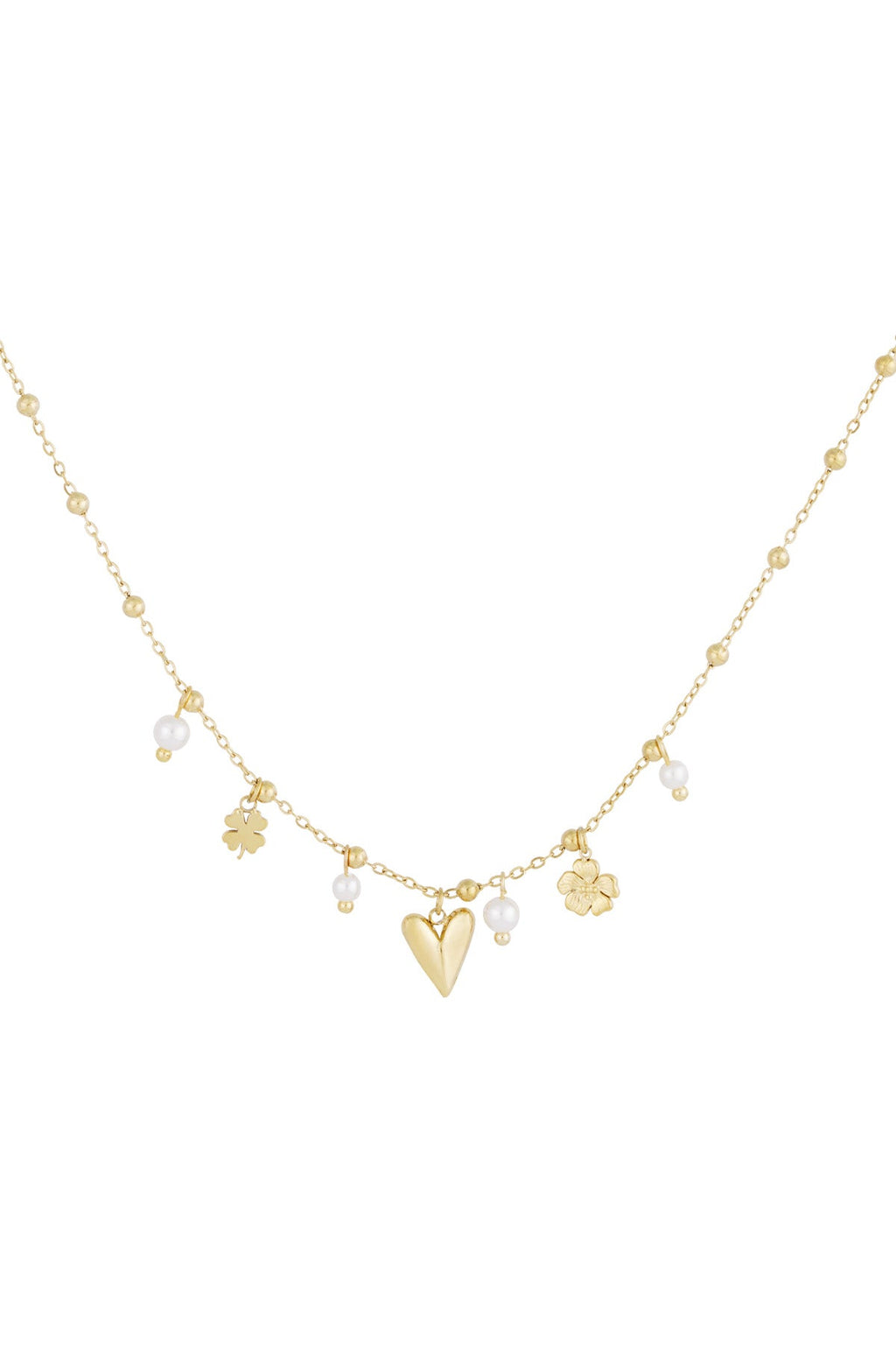 Sanne – Ketting met witte en gouden details