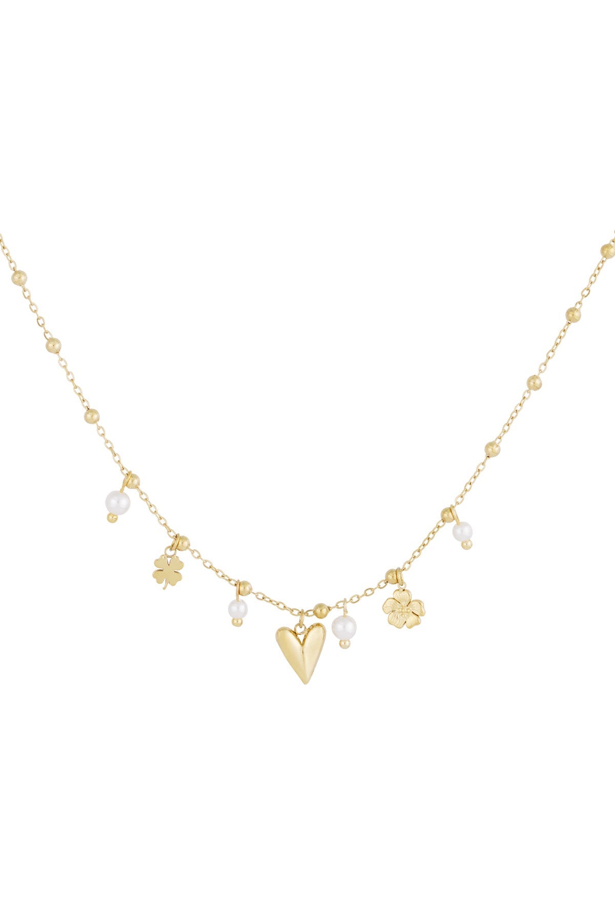 Sanne – Ketting met witte en gouden details