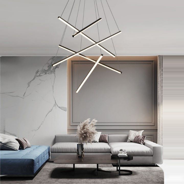 Lustre suspendu élégant, aux lignes croisées