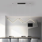 Suspension en aluminium noir ou or au design minimaliste et moderne, à LED