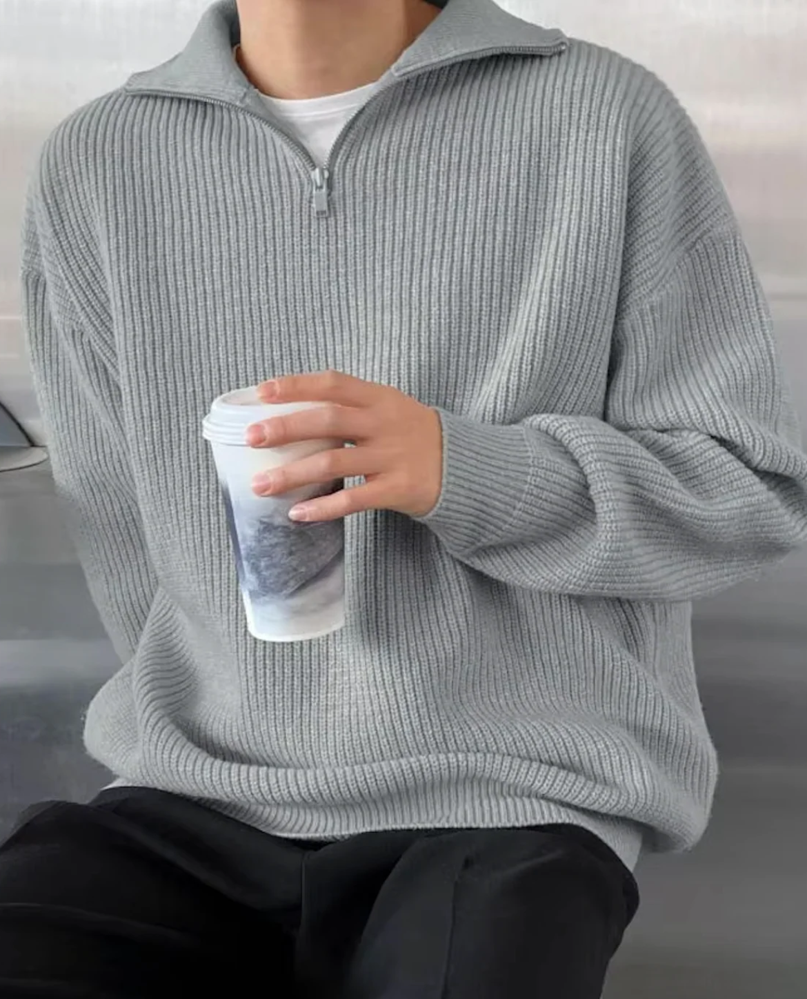 The Laruro Mock Neck Zip Sweater