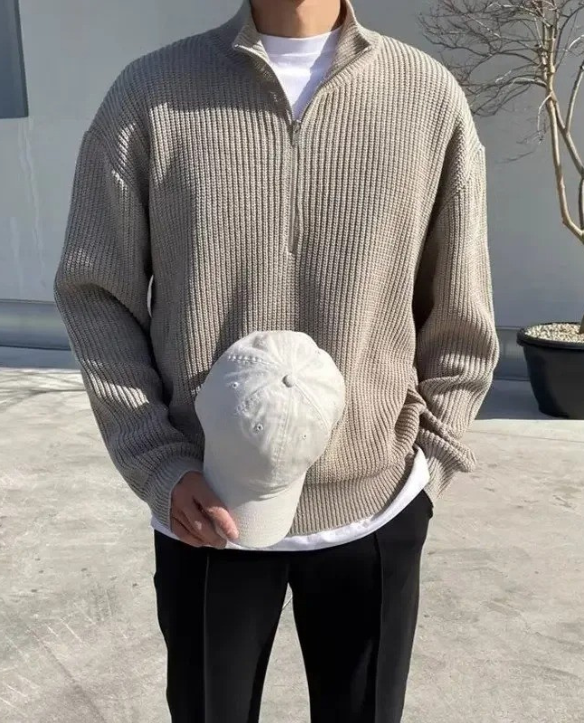 The Laruro Mock Neck Zip Sweater