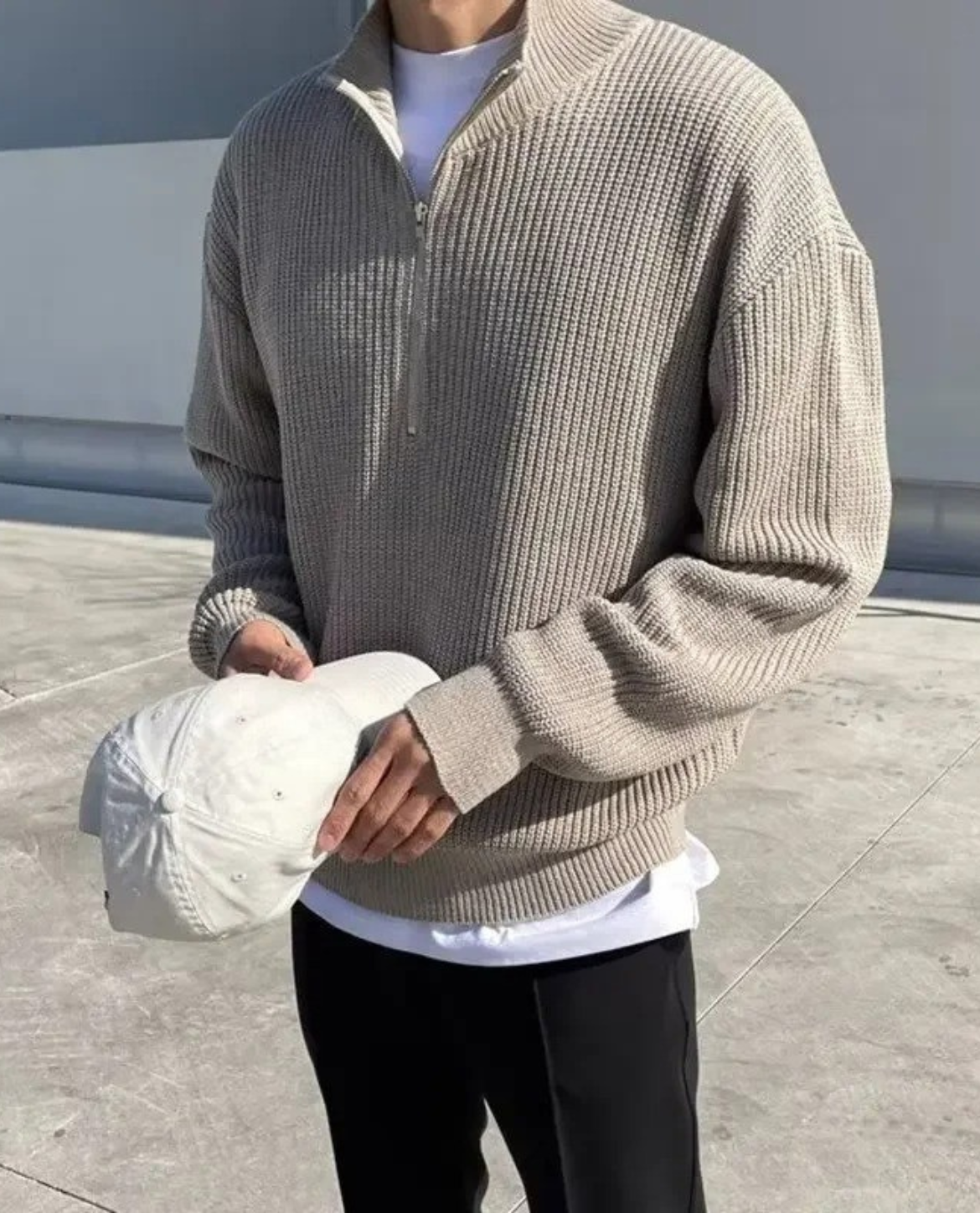 The Laruro Mock Neck Zip Sweater