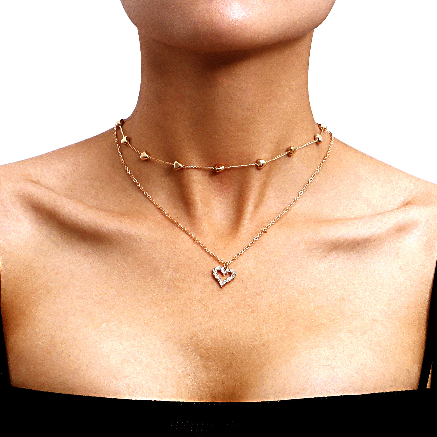 Soenda | Tweedelige Hartjes Ketting Set