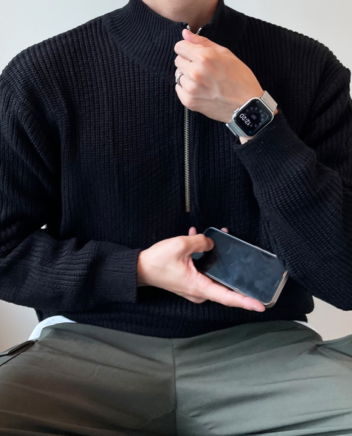 The Laruro Mock Neck Zip Sweater