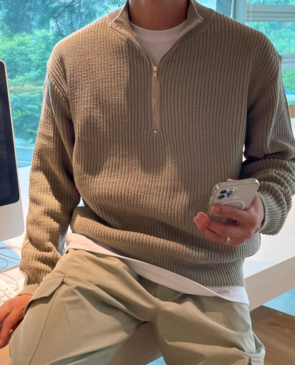 The Laruro Mock Neck Zip Sweater