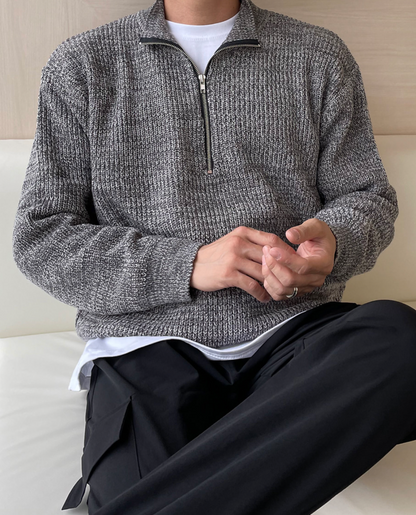 The Laruro Mock Neck Zip Sweater