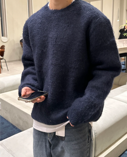 Textured Wool Winter Sweater