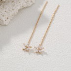 Opal | Sierlijke Zilveren Pull-Trough Oorbellen