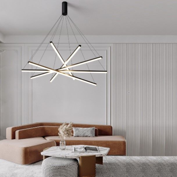 Lustre suspendu élégant, aux lignes croisées