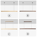 Suspension LED style bois de noyer ou de sapin | Design rectiligne & minimaliste