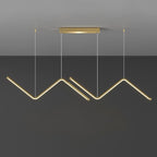 Suspension en aluminium noir ou or au design minimaliste et moderne, à LED