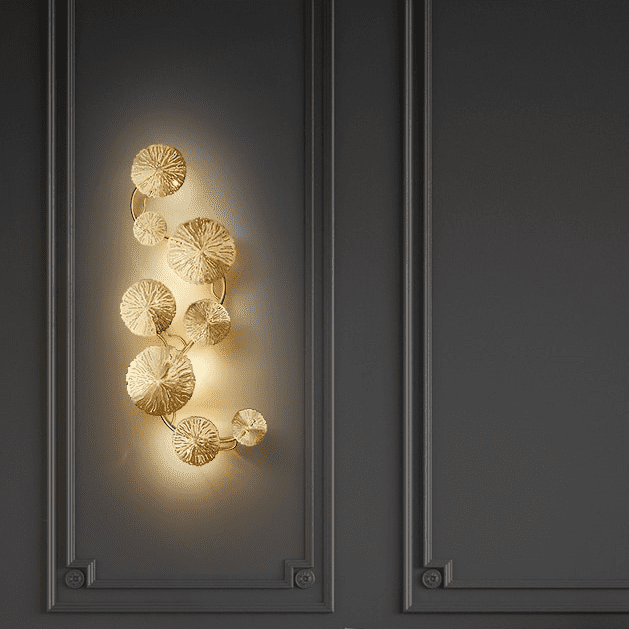 Applique murale cuivre doré - Fleur de lotus