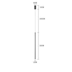 Suspension tube métal noir LED