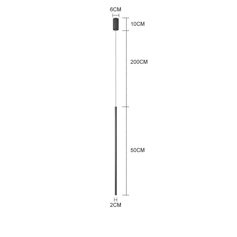 Suspension tube métal noir LED