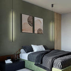 Suspension tube métal noir LED