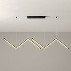 Suspension en aluminium noir ou or au design minimaliste et moderne, à LED