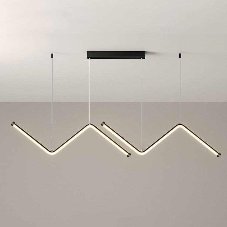 Suspension en aluminium noir ou or au design minimaliste et moderne, à LED