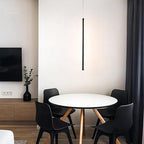 Suspension tube métal noir LED