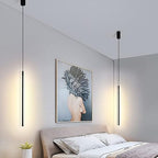 Suspension tube métal noir LED