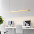 Suspension LED style bois de noyer ou de sapin | Design rectiligne & minimaliste