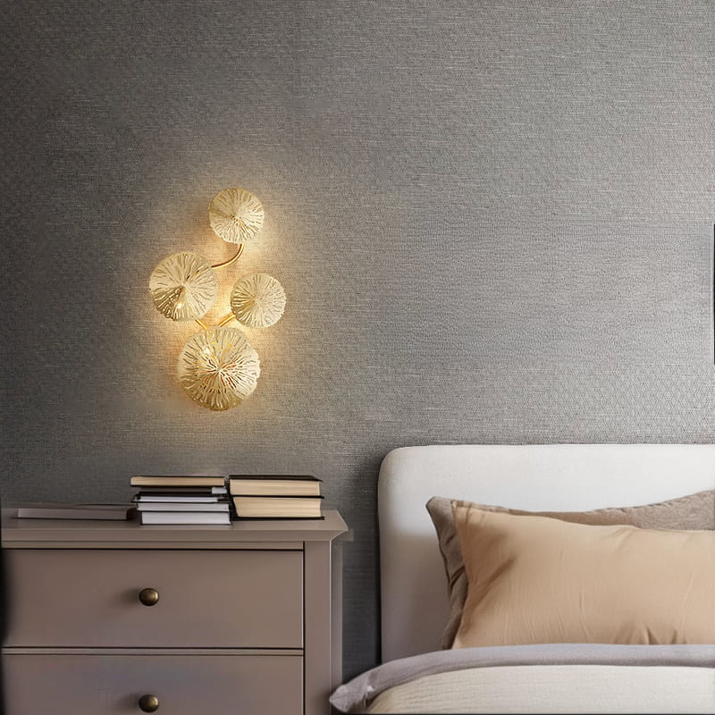 Applique murale cuivre doré - Fleur de lotus