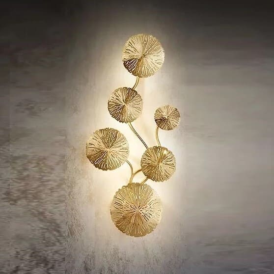 Applique murale cuivre doré - Fleur de lotus
