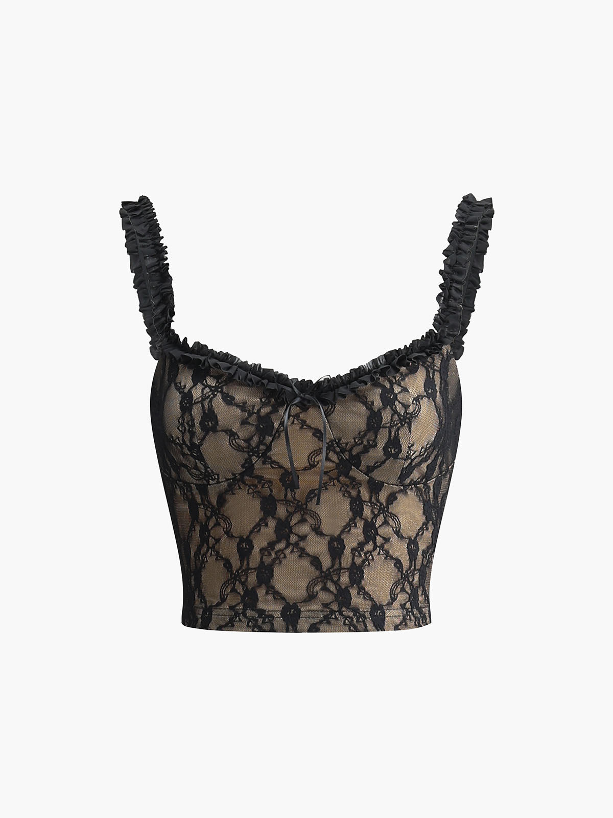 Lieke – Cami Top met Kanten Knoopjes