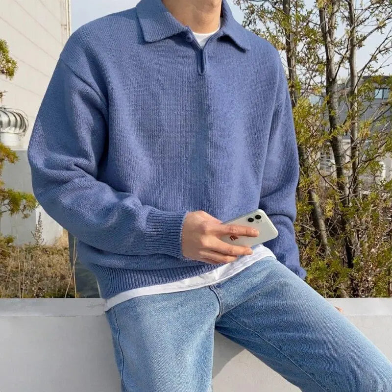 Button Polo Sweater