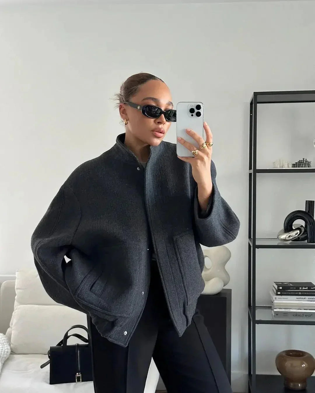 Velora – Oversized Bomber Jacket