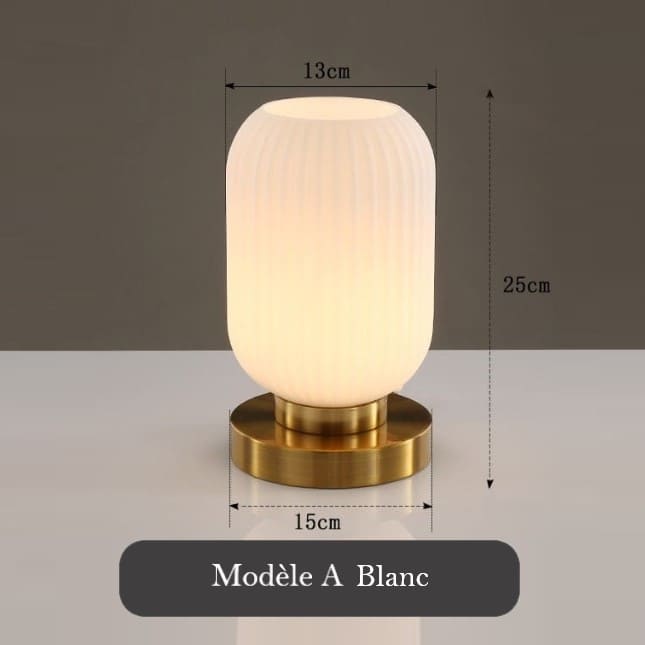 Lampe de chevet en verre teinté