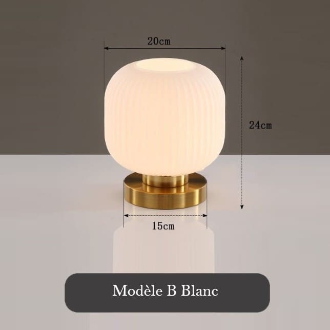 Lampe de chevet en verre teinté