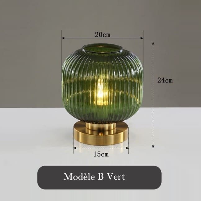 Lampe de chevet en verre teinté