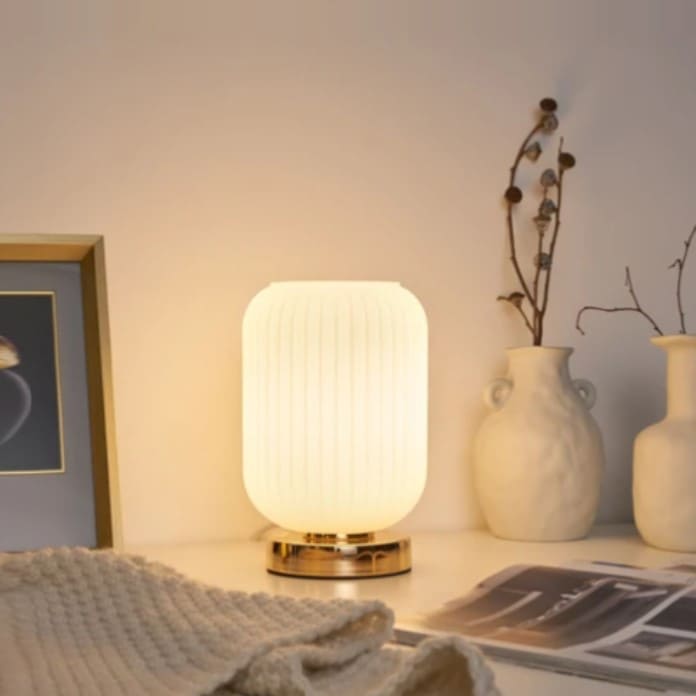 Lampe de chevet en verre teinté