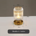 Lampe de chevet en verre teinté