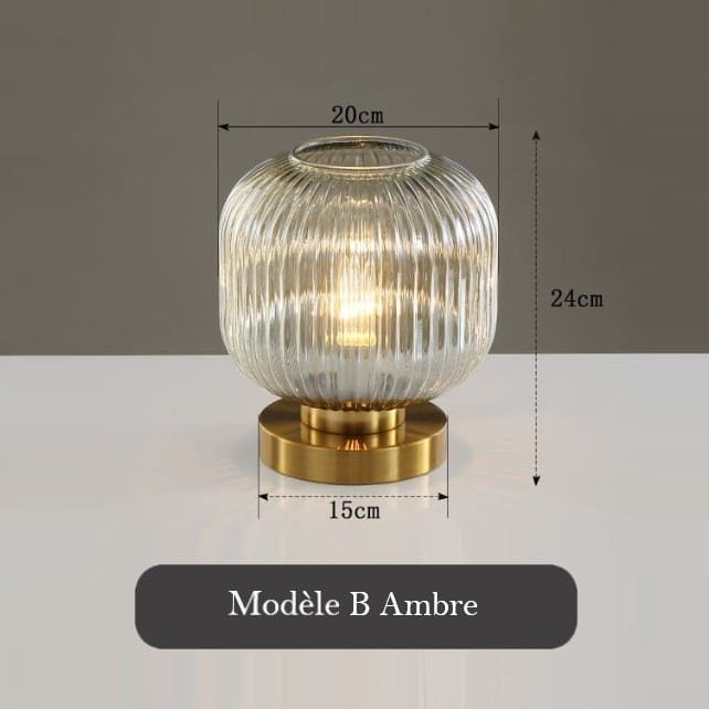 Lampe de chevet en verre teinté