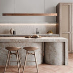 Suspension LED style bois de noyer ou de sapin | Design rectiligne & minimaliste