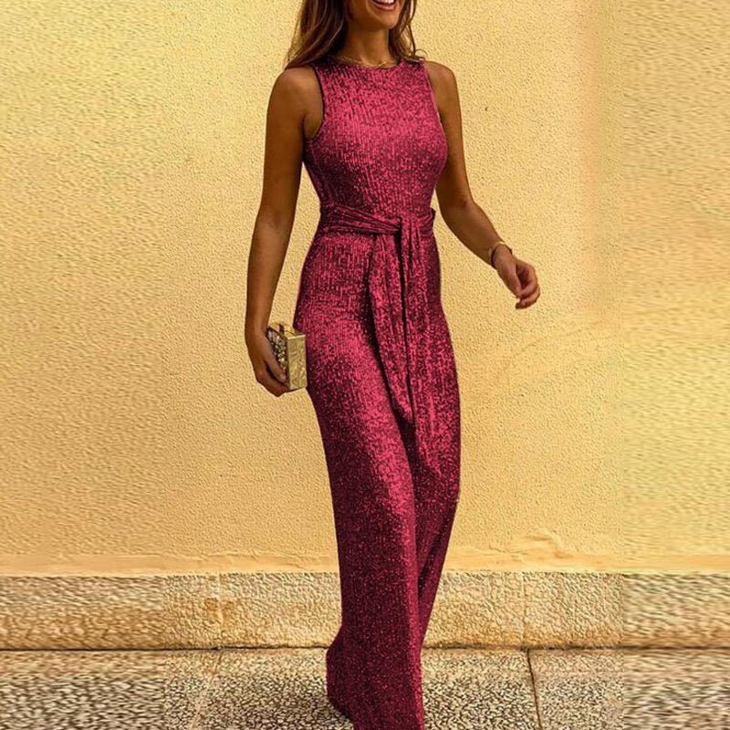 Glitter Jumpsuit Zonder Mouwen